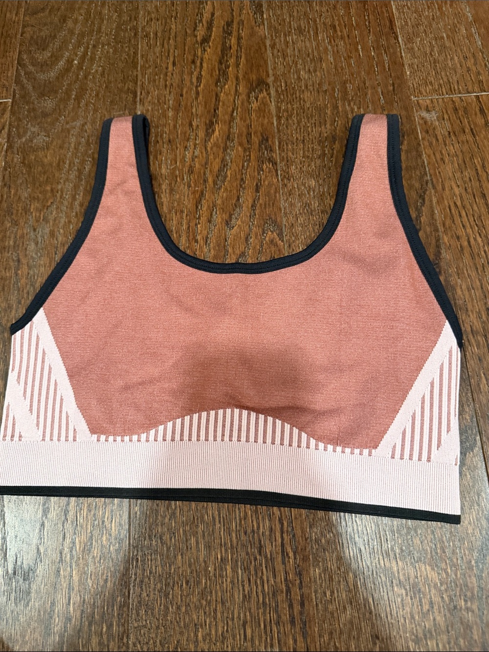 Fabletics Rose-Pink Sports Bralette with Black Trim